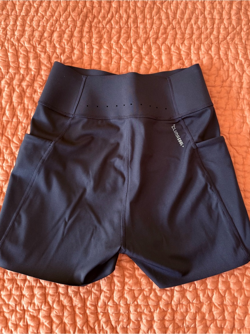 adidas Black High-Waist Athletic Shorts with Side Pockets - Picture 2 of 4